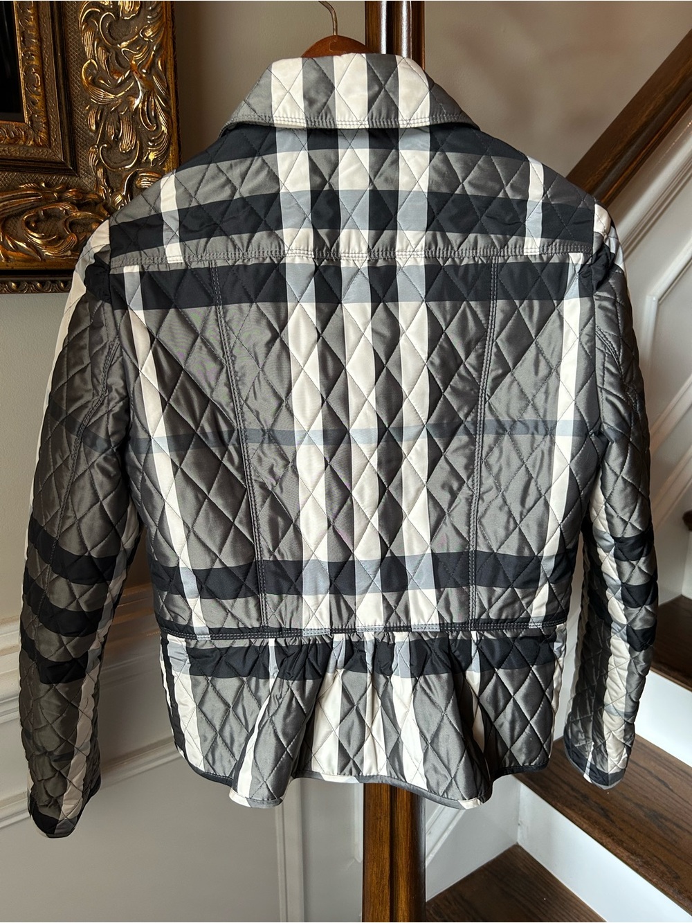 Burberry Quilted Peplum Plaid Jacket - Picture 2 of 8